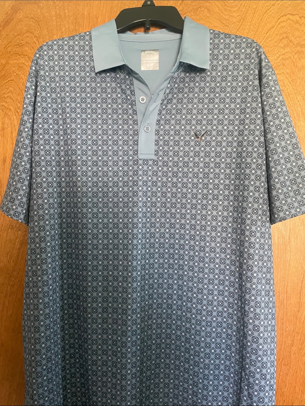 Callaway Light Blue Geometric Print Polo